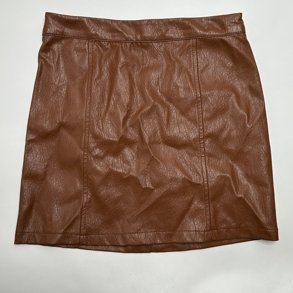 Art Class Skirt Girls Size L (10/12) Faux Leather Brown Mini Skirt Target‎ NWT